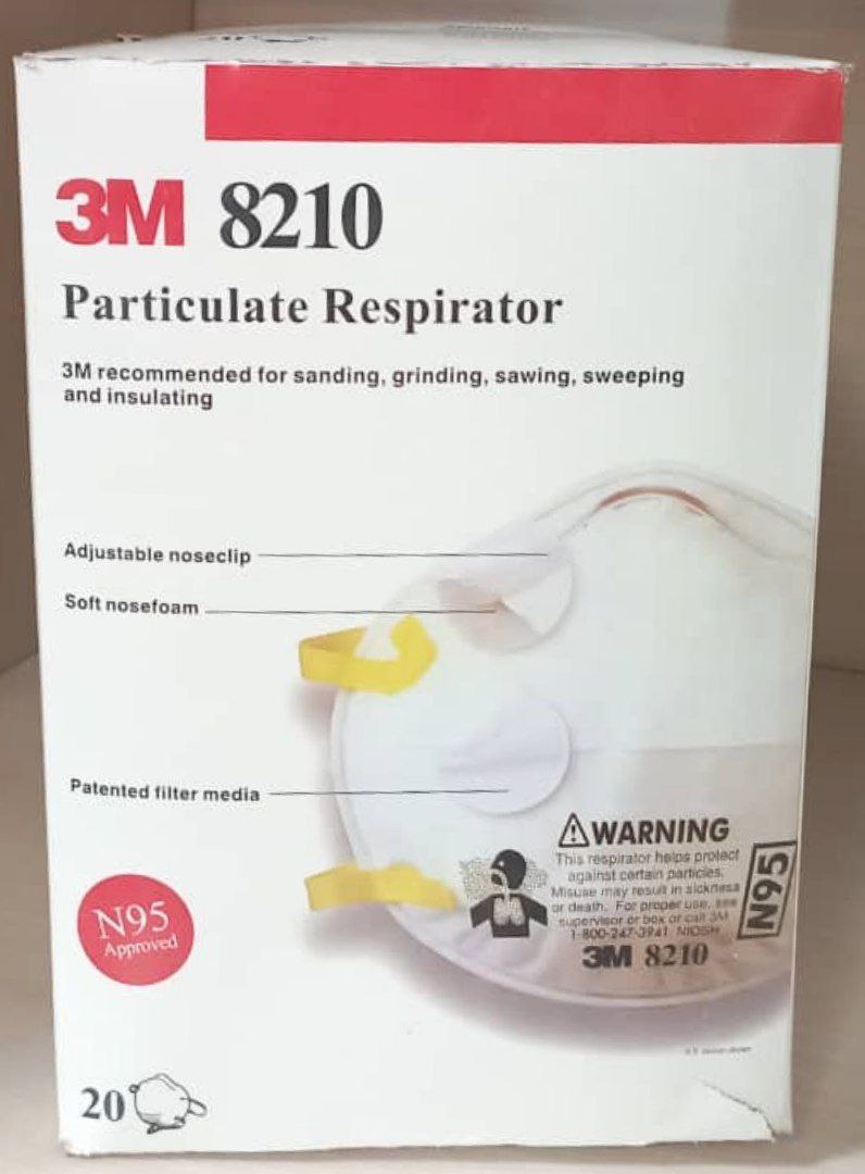 ماسک N95 برند 3M مدل 8210 (تری اِم) فروش بسته 10 تایی